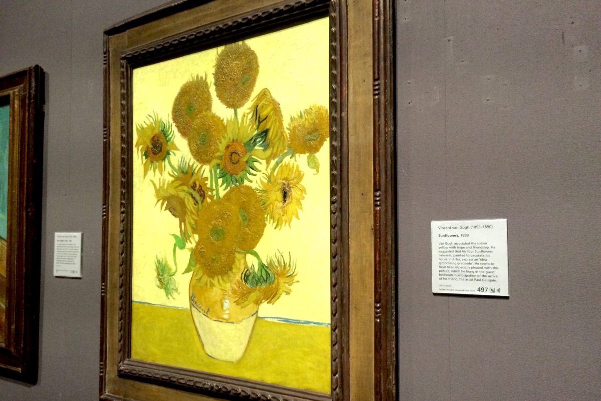 Eins der berühmtesten Bilder der National Gallery - Sunflowers von Vincent van Gogh
